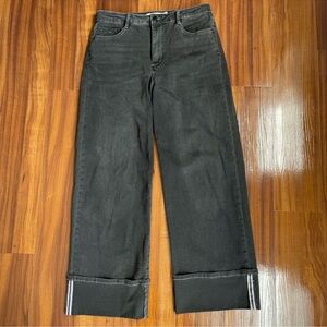 Tractr 8/29 Cuffed Wide-Leg Jeans Black